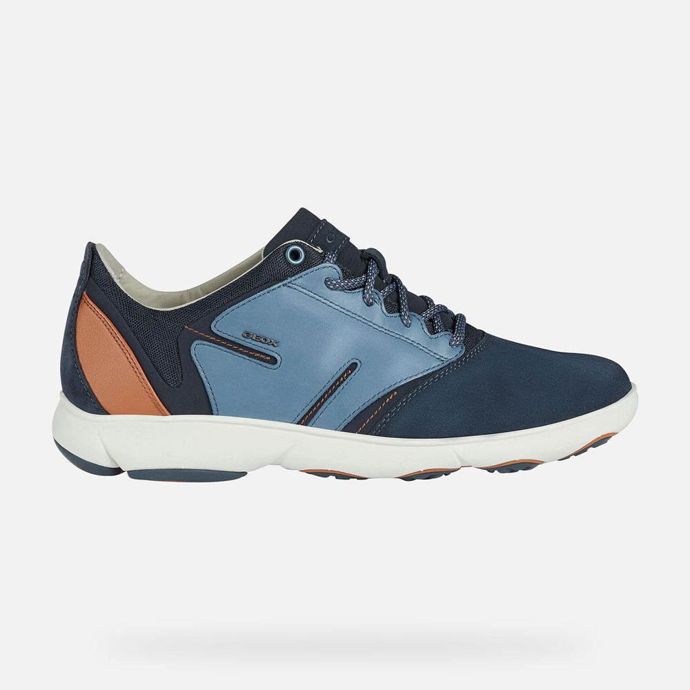 Tenis Geox Homem Azul Marinho/Marrom - Nebula - JRYEV7906